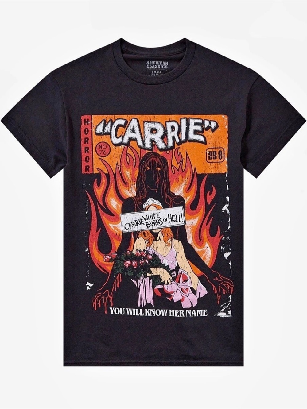 🆕 American Classics Carrie Comic Book Cover T-Shirt Black Medium